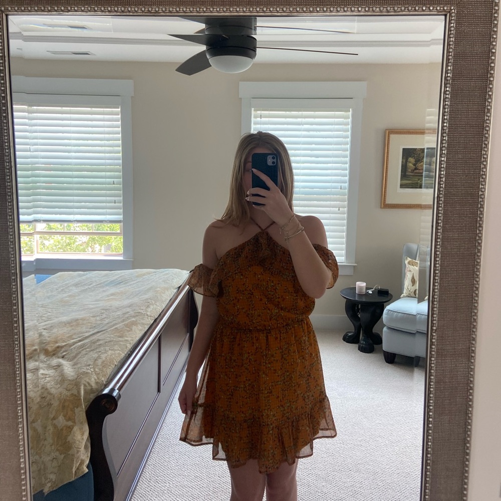 Off the shoulder halter sun dress